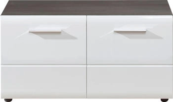 Mid.you Garderobenbank Wei&szlig; Silbereichen 1-Sitzer 80x41x35 cm