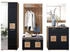 XORA Garderobe Schwarz Eiche Artisan Textil 5-teilig 263x195.5x38 cm (2737044008)