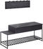 Mid.you Garderobe Schwarz 2-teilig Mangomassiv 110x70.5x37 cm