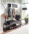 Mid.you Garderobe Schwarz 2-teilig Mangomassiv 110x70.5x37 cm