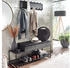 Mid.you Garderobe Schwarz 2-teilig Mangomassiv 110x70.5x37 cm