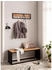 Mid.you Wandgarderobe Braun Schwarz Metall Akazie massiv 80x20x8 cm