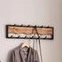Mid.you Wandgarderobe Braun Schwarz Metall Akazie massiv 80x20x8 cm
