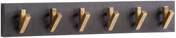 Mid.you Wandgarderobe Schwarz Mangomassiv 60x10x8 cm