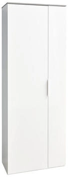 CarryHome Garderobenschrank Grau Weiß 5 Fächer 70x188x35 cm