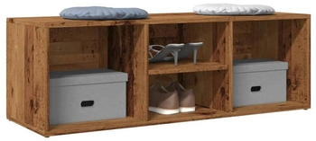 vidaXL Schuhregal Schuhbank Altholz-Optik 100x35x45 cm Holzwerkstoff Altholz