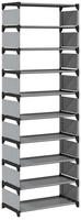 vidaXL Schuhregal 10-st&ouml;ckig Grau 54x28x158 cm Vliesstoff