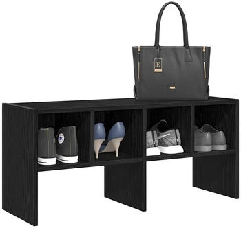 vidaXL Kleiderständer Schuhregal Stapelbar Schwarz Eichen-Optik 89,5x30x40 cm (1 St) Schwarz