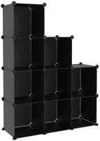 vidaXL Regalsystem mit 9 W&uuml;rfeln Schwarz PP