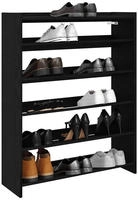 vidaXL Schuhregal Schwarz 80x25x100 cm Holzwerkstoff