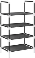 vidaXL Schuhregal 4 Ebenen Schwarz 44x28x77 cm Vliesstoff