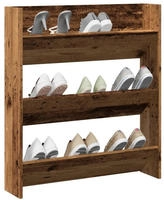 vidaXL Schuhregal Wandmontage Altholz-Optik 80x18x90 cm Holzwerkstoff