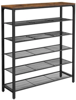 Vasagle Schuhregal mit Ablagen Metallgestell vintage 100x110x30 cm