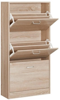 Vasagle Schuhschrank Schuhregal perfekt für schmale Flure 60x24x120 cm eichenfarben