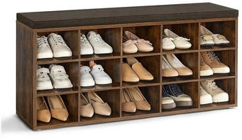 Vasagle Schuhbank / Schuhregal mit 15 Fächern 105x30x48 cm vintage
