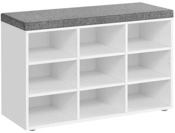 Vasagle Schuhbank / Schuhregal mit 9 Fächern 78,5x30,3x48 cm weiß