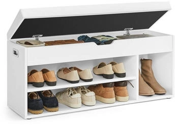 Vasagle Schuhbank mit Stauraum 100x30x44 cm weiß