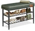 Vasagle Schuhbank Schuhregal EKHO Series Kunstleder 30x80x50 cm grün