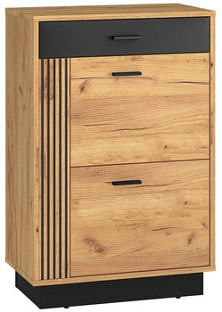 Lomado Schuhschrank VINICA-131 Gold Craft Eiche Nb fühlbare Struktur 60/91/34 cm