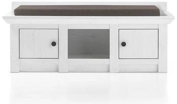 Lomado Schuhbank WINGST-61 Pinie weiß Nb, inkl. Sitzkissen 124x42x45cm