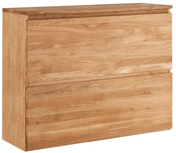 Lomado Schuhschrank SALACH-64 Eiche massiv geölt mit 2 Klappen hängend 110/84/35 cm