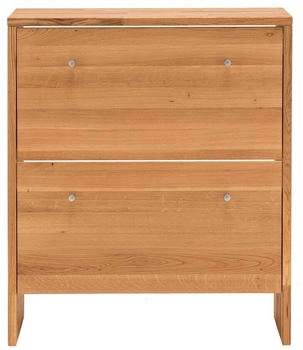 Lomado Schuhschrank CUENCA-137 Wildeiche massiv 2 Klappen Softclose, Schuhkipper