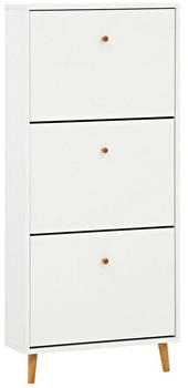 Lomado BELFORT-80 Schuhkipper weiß matt, 3 Klappen modern schmal 60 cm breit