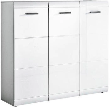 Lomado Schuhschrank DANARO-01 weiß Hochglanz 3-türig 134/120/37 cm