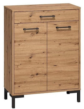 Lomado Schuhschrank NASSAU-131 2 Türen 1 Schublade Eiche Nb 70/94/34 cm
