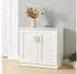 en.casa Schuhschrank Løten Schrank mit drei Ablagen 63x36x62cm Weiß