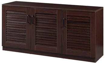en.casa Schuhschrank Løten Schrank mit sechs Ablagen 125x36x62cm Wenge