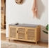 en.casa Schuhbank Selk Schuhschrank mit Sitzfläche 50x90x35cm Bambus