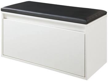 en.casa Schuhbank Degerfors mit Schublade 80x39x45 cm Weiß/schwarz