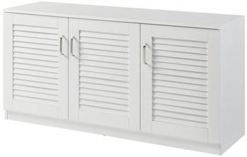 en.casa Schuhschrank Løten Schrank mit sechs Ablagen 125x36x62cm Weiß