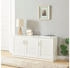 en.casa Schuhschrank Løten Schrank mit sechs Ablagen 125x36x62cm Weiß