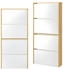 en.casa Schuhschrank Vogar mit 4 verspiegelten Türen 134x63x17 cm Eichenoptik