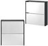 en.casa Schuhschrank Vogar mit 2 verspiegelten Türen 67x63x17 cm Schwarz