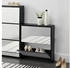en.casa Schuhschrank Vogar mit 2 verspiegelten Türen 67x63x17 cm Schwarz