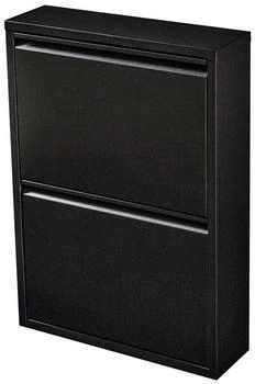 en.casa Sokndal Schuhkipper mit 2 Kippfächern 71x50x15 cm Schwarz