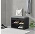 en.casa Gentofte Schuhschrank mit Sitzbank 3 Ablagefächer Schwarz / Grau