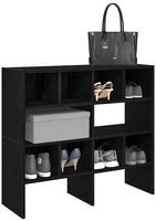 vidaXL Schuhregale 2 Stk. Stapelbar Schwarz Eichen-Optik 89,5x30x40 cm