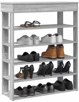 vidaXL Schuhregal Grau Sonoma 80x30x98 cm Holzwerkstoff