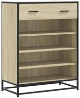 vidaXL Schuhschrank Sonoma Eiche 75x38x97,5 cm Holzwerkstoff Metall