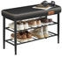 Vasagle Schuhbank Schuhregal EKHO Series Kunstleder 30x80x50 cm schwarz