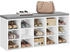 Vasagle Schuhbank / Schuhregal mit 15 Fächern 105x30x48 cm weiß