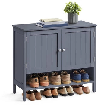 Vasagle Schuhschrank moderner Landhausstil mit Ablagen 35x80x70 cm Schiefergrau