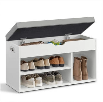 Vasagle Schuhbank mit Stauraum 80x30x44 cm (LxBxH), Wolkenweiß