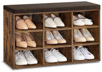 Vasagle Schuhbank / Schuhregal mit 9 Fächern 78,5x30,3x48 cm vinatge