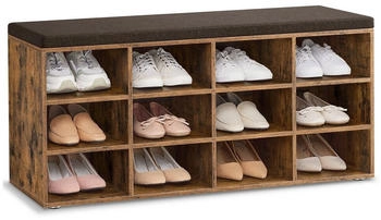 Vasagle Schuhbank / Schuhregal mit 12 Fächern 30,3x104x48cm vintagebraun-kastanienbraun