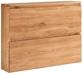 Lomado Schuhschrank SALACH-64 Eiche massiv geölt mit 2 Klappen hängend 110/84/24 cm